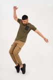 GREEN EMBOSSED PRINT TEE