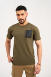 GREEN EMBOSSED PRINT TEE