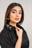BLACK EMBROIDED COLLAR CO-ORD SET