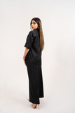 BLACK EMBROIDED COLLAR CO-ORD SET