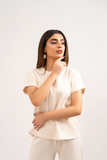 OFFWHITE RIBBED CO-ORD SET