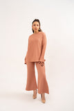 BROWN RIBBED CO-ORD SET