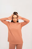 BROWN RIBBED CO-ORD SET