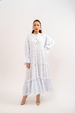 WHITE PRINTED MAXI DRESS