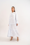 WHITE PRINTED MAXI DRESS