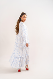 WHITE PRINTED MAXI DRESS