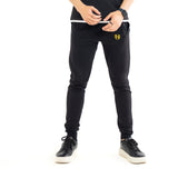 BLACK TROUSER WITH YELLOW HIPSTER LOGO