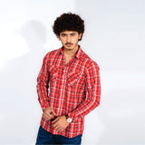 RED CHECKERED CASUAL SHIRT