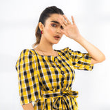 YELLOW CHECKERED MAXI