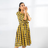 YELLOW CHECKERED MAXI