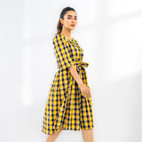 YELLOW CHECKERED MAXI
