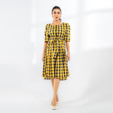 YELLOW CHECKERED MAXI