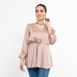 Silk Peplum Top
