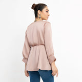 Silk Peplum Top